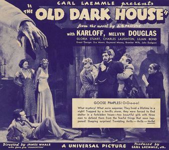 Boris Karloff, Charles Laughton, Gloria Stuart, Melvyn Douglas, Lilian Bond, Raymond Massey, and Eva Moore in The Old Da