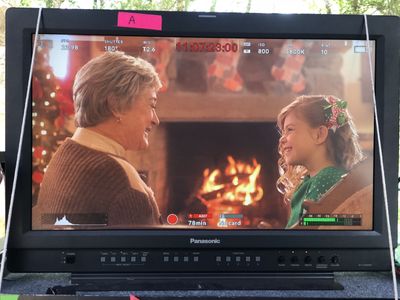 Livi Birch on set of The Farmer and The Belle with Sandra Lafferty