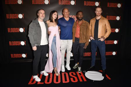 Vin Diesel, Sam Heughan, Dave Wilson, Lamorne Morris, and Eiza González at an event for Bloodshot (2020)