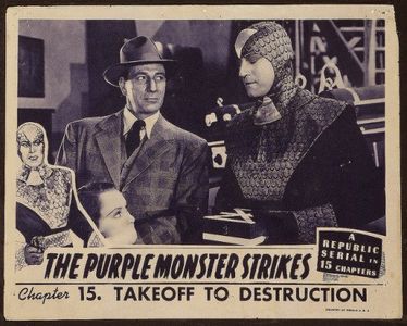 Roy Barcroft, Bud Geary, and Linda Stirling in The Purple Monster Strikes (1945)