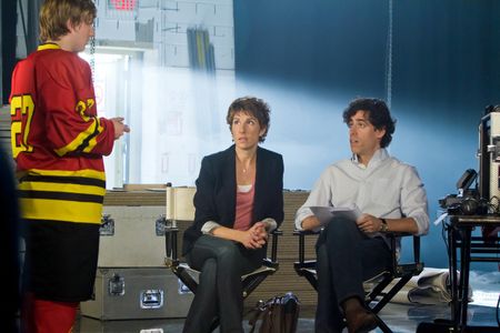 Tamsin Greig, Stephen Mangan, and Harry McEntire in Episodes (2011)