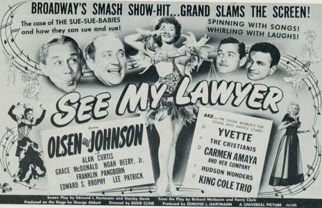 Noah Beery Jr., Carmen Amaya, Alan Curtis, Chic Johnson, Grace McDonald, and Ole Olsen in See My Lawyer (1945)