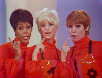 Goldie Hawn, Chelsea Brown, and Judy Carne in Rowan & Martin's Laugh-In (1967)