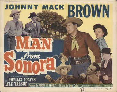 Johnny Mack Brown, Phyllis Coates, Dennis Moore, House Peters Jr., and Lyle Talbot in Man from Sonora (1951)
