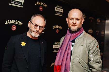 Liam Cunningham and Brian O'Malley at the Irish premiere of Let Us Prey, JDIFF 2015.