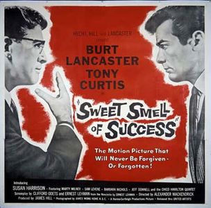Burt Lancaster, Tony Curtis, Susan Harrison, and Sam Levene in Sweet Smell of Success (1957)