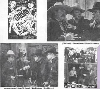 Joan Barclay, Buzz Barton, Hoot Gibson, and Bob Kortman in Feud of the West (1936)