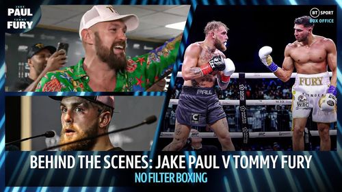 Tommy Fury, Tyson Fury, and Jake Paul in BT Sport No Filter Boxing: Jake Paul vs. Tommy Fury: Fight Night (2023)