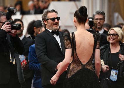 Joaquin Phoenix and Rooney Mara at an event for The Oscars (2020)