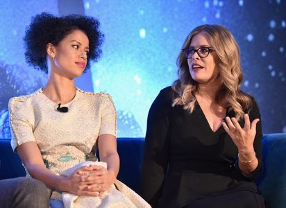 Jennifer Lee and Gugu Mbatha-Raw at an event for A Wrinkle in Time (2018)