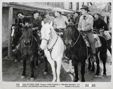 Jim Bannon, Fuzzy Knight, Pierce Lyden, Carl Mathews, Artie Ortego, Stanley Price, and Whip Wilson in Nevada Badmen (195