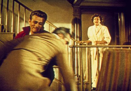 James Dean, Jim Backus, and Ann Doran in Rebel Without a Cause (1955)