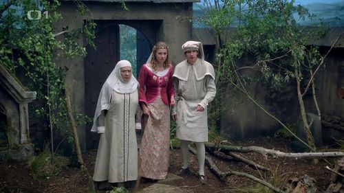 Jirina Bohdalová, Anna Kaderávková, and Jakub Novotný in A Wizard Called Rye (2018)