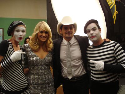 On the set with Brad Paisley, and Carrie Underwood