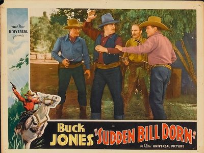 Buck Jones, Frank McGlynn Sr., Ezra Paulette, and Lee Phelps in Sudden Bill Dorn (1937)