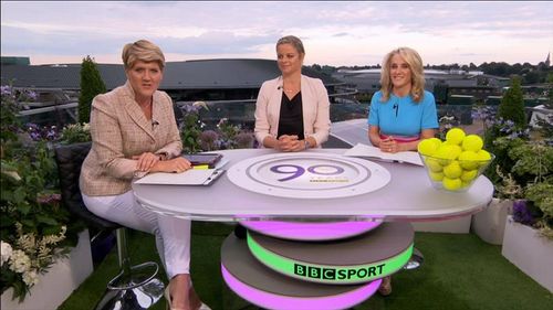 Clare Balding, Tracy Austin, and Kim Clijsters in Today at Wimbledon (1964)