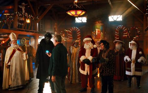 Tim Allen, David Krumholtz, Jim O'Heir, Mitch Poulos, and Dirk Rogers in The Santa Clauses (2022)