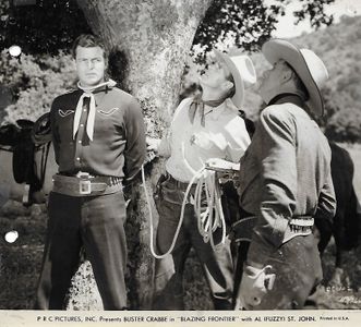 Buster Crabbe, Frank Hagney, and Kermit Maynard in Blazing Frontier (1943)