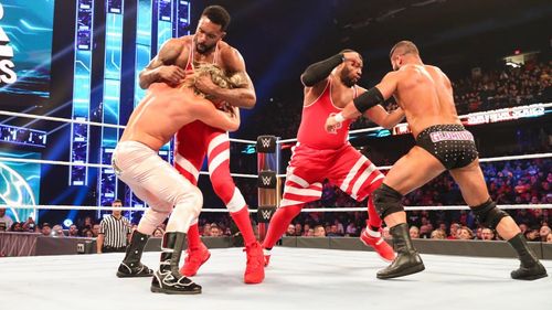 Nic Nemeth, Bobby Roode, Gary Gordon, and Kenneth Crawford in WWE Survivor Series (2019)