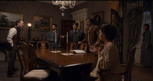 Stephen Mangan, Peter Outerbridge, Elias Toufexis, Natalie Krill, Ali Momen, and Rebecca Liddiard in Houdini and Doyle (