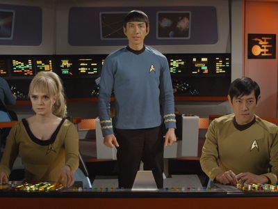 Grant Imahara, Kipleigh Brown, and Todd Haberkorn in Star Trek Continues (2013)
