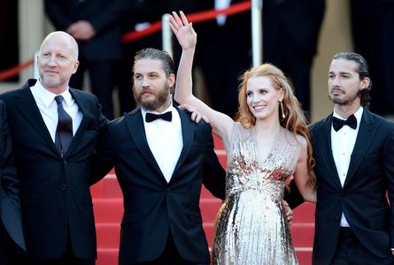 Tom Hardy, John Hillcoat, Shia LaBeouf, and Jessica Chastain at an event for Lawless (2012)