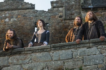 Stephen Walters, Caitríona Balfe, Grant O'Rourke, and Duncan Lacroix in Outlander (2014)