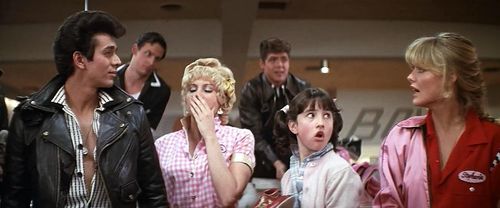 Michelle Pfeiffer, Lorna Luft, Peter Frechette, Leif Green, Pamela Adlon, and Adrian Zmed in Grease 2 (1982)
