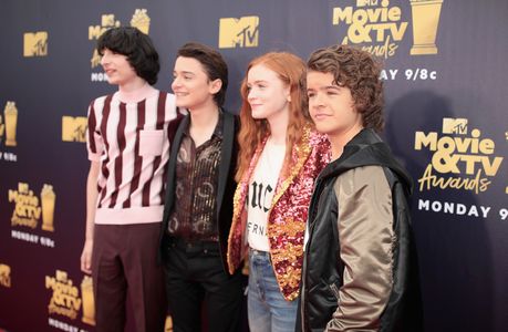 Sadie Sink, Finn Wolfhard, Noah Schnapp, and Gaten Matarazzo at an event for 2018 MTV Movie & TV Awards (2018)
