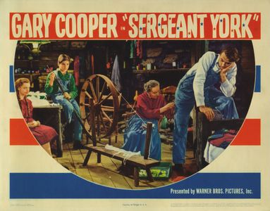 Gary Cooper, June Lockhart, Dickie Moore, and Margaret Wycherly in Sergeant York (1941)
