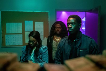Christine Horn, Taylor Polidore, and Damson Idris in Snowfall: Fault Lines (2022)