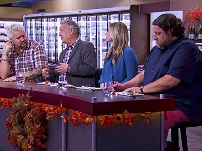 Marc Summers, Guy Fieri, Damaris Phillips, and Aaron May in Guy's Grocery Games (2013)