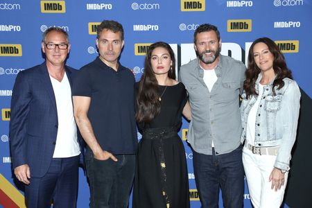 Rufus Sewell, Jason O'Mara, Daniel Percival, Alexa Davalos, and Isa Dick Hackett at an event for The Man in the High Cas