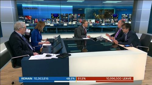 Alex Salmond, Tom Bradby, and Robert Peston in Referendum Result Live: ITV News Special (2016)