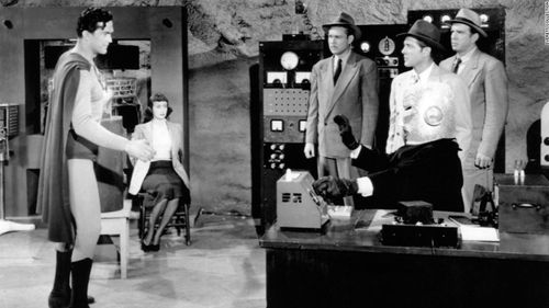 Kirk Alyn, Terry Frost, Don C. Harvey, Noel Neill, Lyle Talbot, and Rusty Wescoatt in Atom Man vs. Superman (1950)