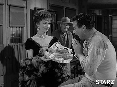 Joan Marshall, George Selk, and Ray Kellogg in Tales of Wells Fargo (1957)