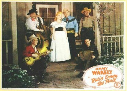 Jesse Ashlock, Stanley Ellison, Beverly Jons, Dick Reinhart, Jimmy Wakely, and Don Weston in Ridin' Down the Trail (1947