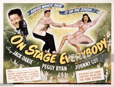 Johnny Coy, Jack Oakie, and Peggy Ryan in On Stage Everybody (1945)