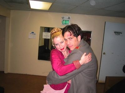 Rebecca Avery as Grushenka and Paul Witten as Dmitri in The Brothers Karamazov backstage at The Ford