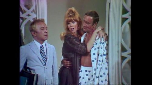 Henry Gibson, Dick Martin, and Pamela Rodgers in Rowan & Martin's Laugh-In (1967)