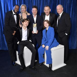 Dodger cast and crew a with the award for Children’s Programme at the 2023 RTS Awards