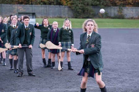 Nicola Coughlan, Dylan Llewellyn, Louisa Harland, Beccy Henderson, and Saoirse-Monica Jackson in Derry Girls (2018)