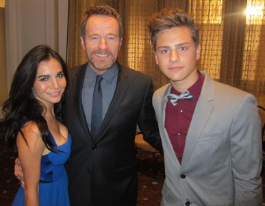 Garrett Backstrom with Bryan Cranston and Martha Higareda at the Hollywood film festival.