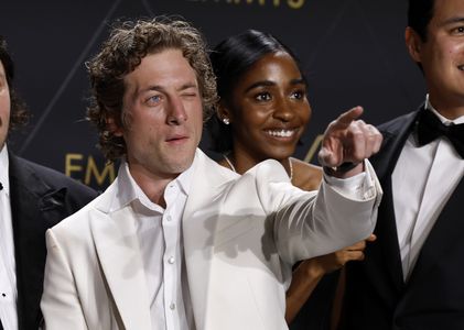Jeremy Allen White and Ayo Edebiri at an event for The Bear (2022)