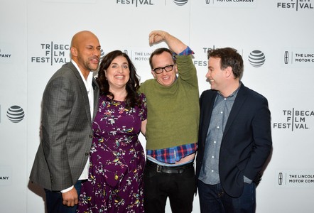 Tami Sagher, Keegan-Michael Key, Chris Gethard, and Mike Birbiglia at an event for Don't Think Twice (2016)