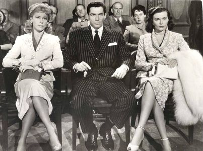 Richard Allan, Marguerite Chapman, and Mitzi Green in Bloodhounds of Broadway (1952)