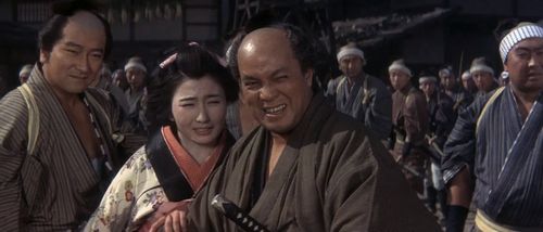 Shiho Fujimura, Sônosuke Sawamura, and Ryûzô Shimada in Zatoichi on the Road (1963)