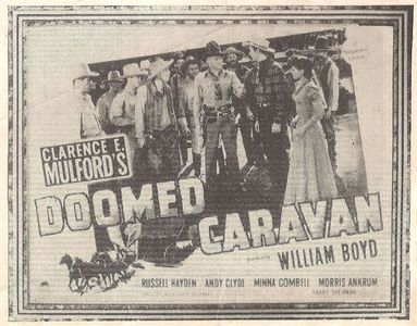 William Boyd, Andy Clyde, Georgia Ellis, Minna Gombell, and Russell Hayden in Doomed Caravan (1941)