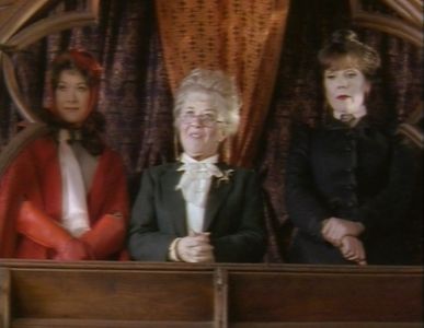 Diana Rigg, Sabina Franklyn, and Charlotte Rae in The Worst Witch (1986)
