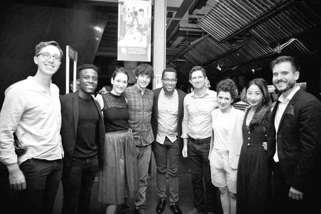 Bayo Gbadamosi and cast at the press night for Gloria at Hampstead Theatre.
